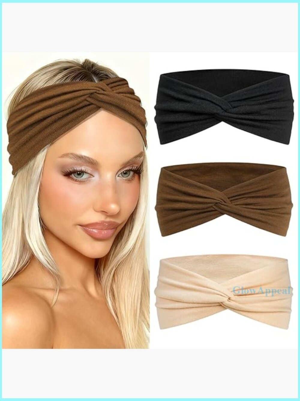 3 Pack Stretchy Non-Slip Headbands for Workouts & Daily Wear